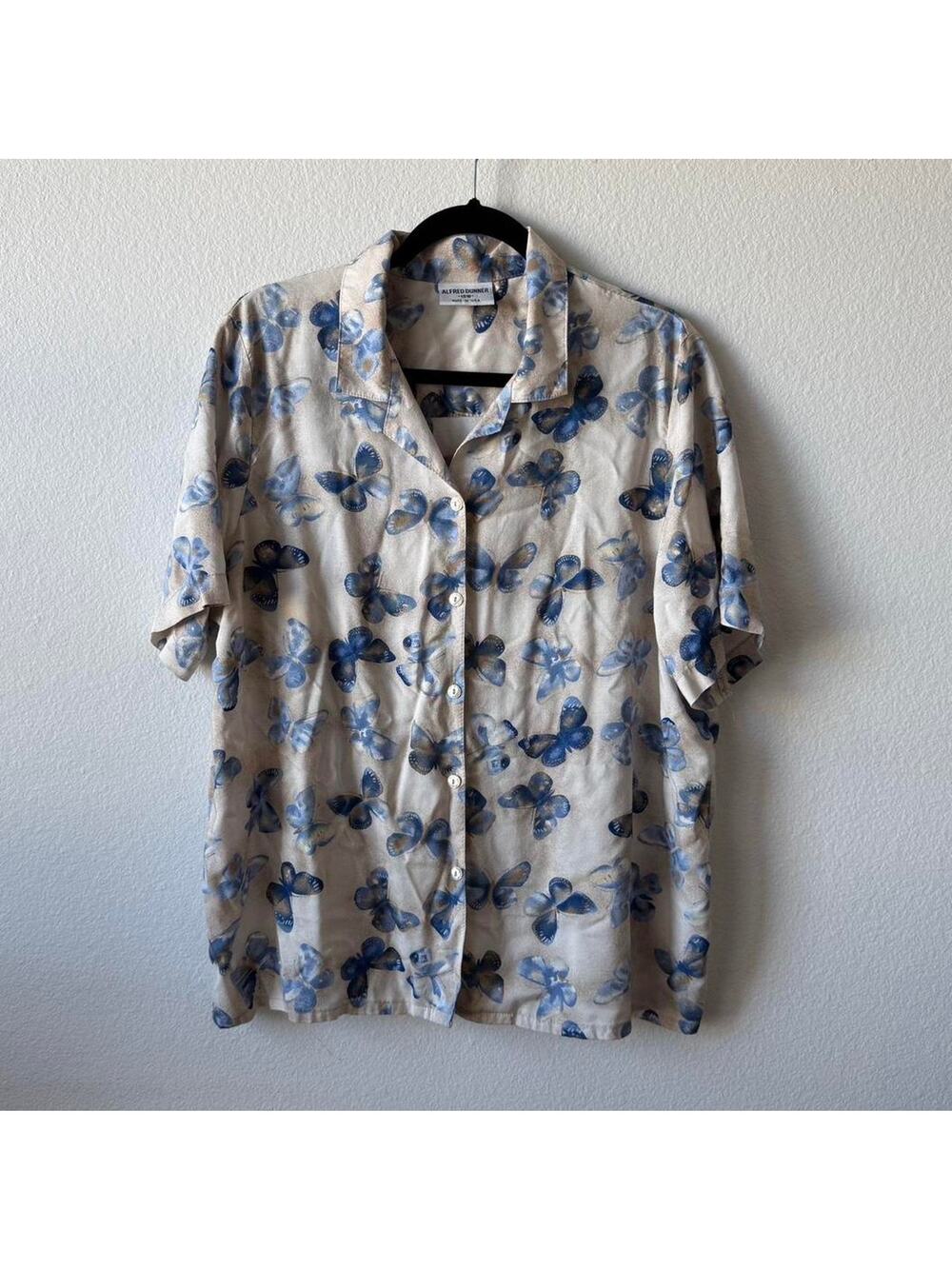 Vintage blue butterfly button down